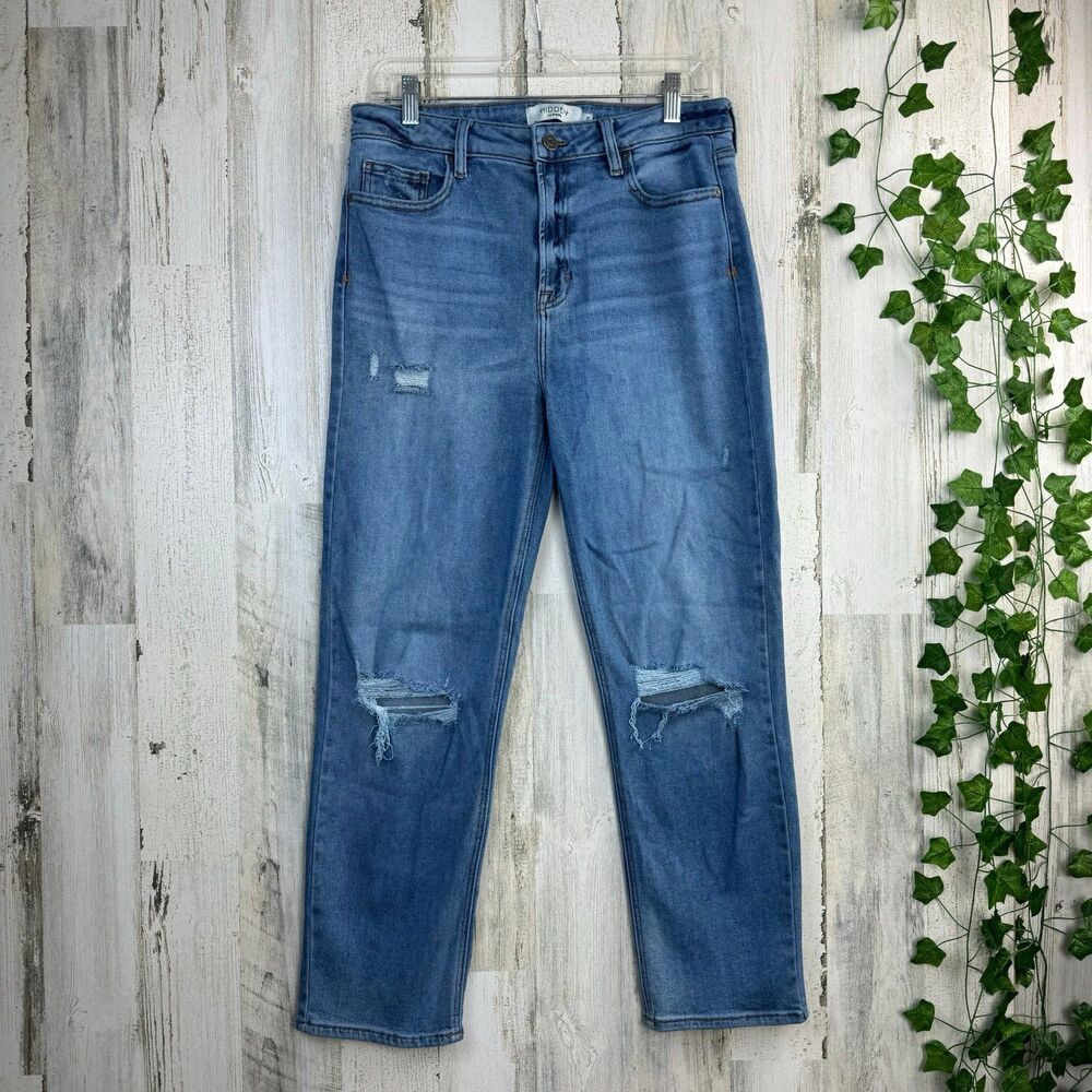 HIDDEN DISTRESSED STRAIGHT LEG  JEANS SIZE 31